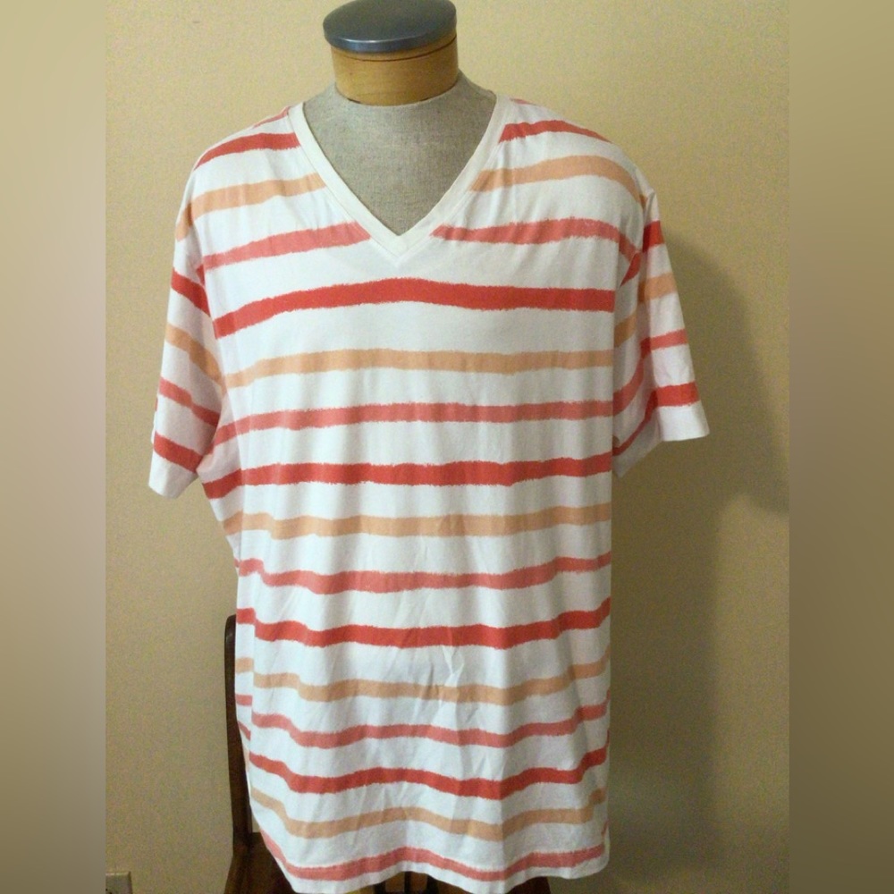 Denim&Co Orange Striped Tunic Top